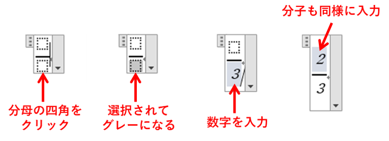 ワードで分数を書く方法 ルビーパソコン教室 徳島市 あなたのペースで学習できます